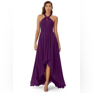 Azazie Amdis Grape High Low Bridesmaid or Prom Dress